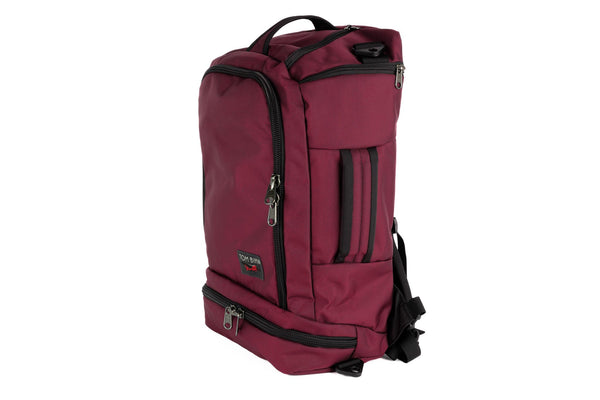 An open Techonaut 30 with a Raspberry (reddish purple) exterior.